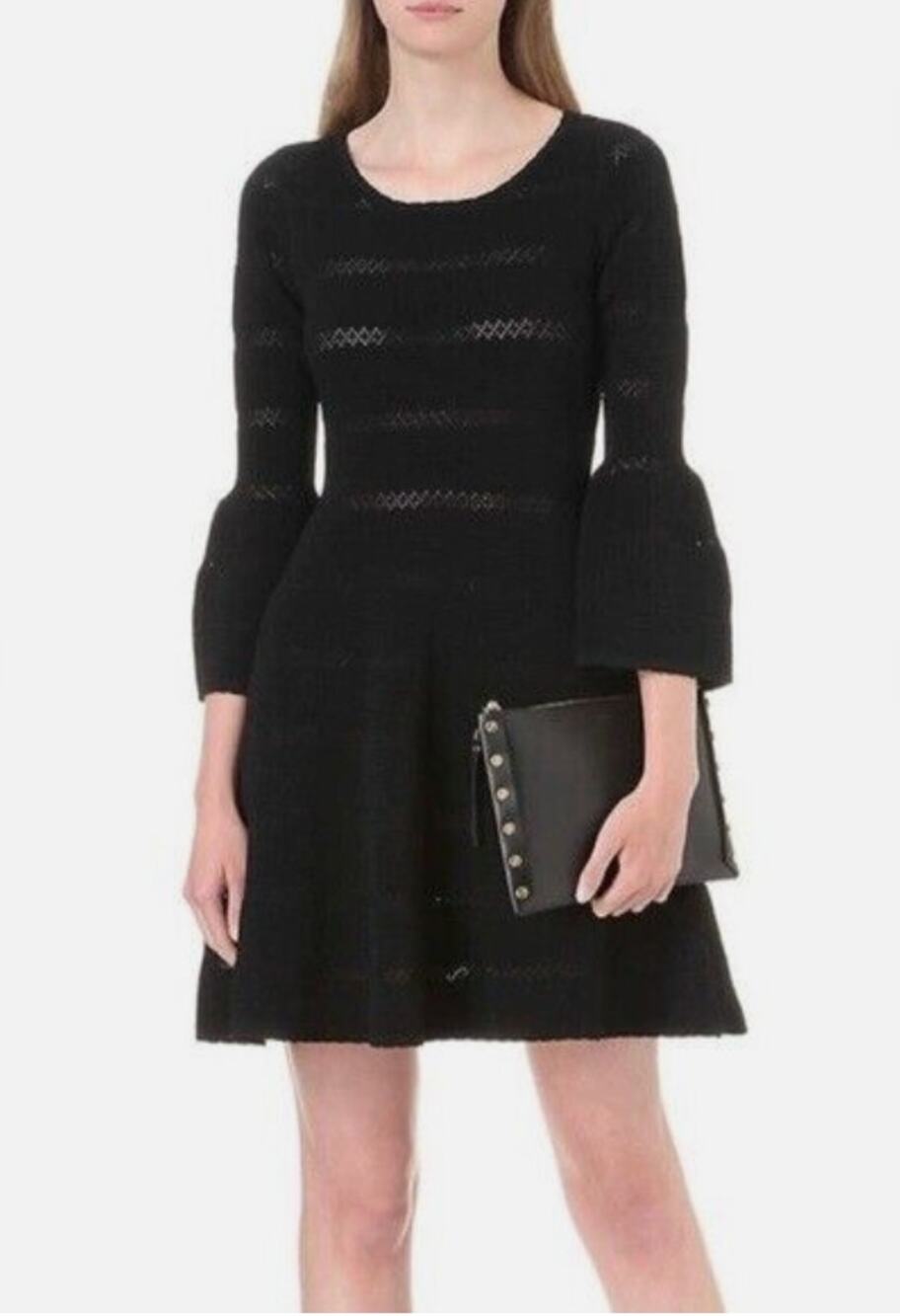 Sandro Paris Carmen Knit Dress Black Small